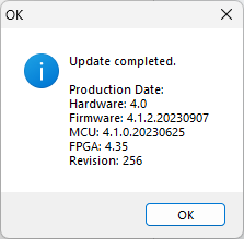 Firmware update complete