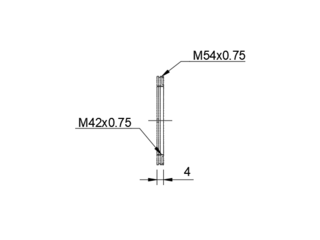 Thread Adapter Filter Wheel M54-M42 x 0mm